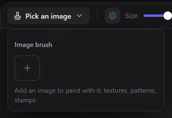 The Image brush popover with an add tile