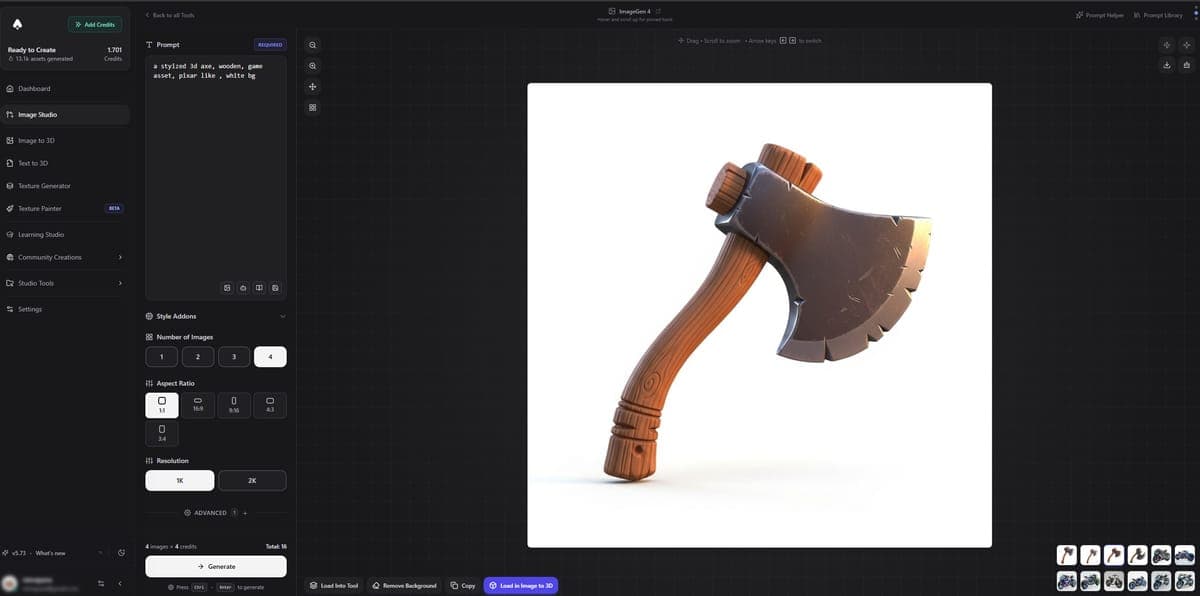 Generated stylized battle axe