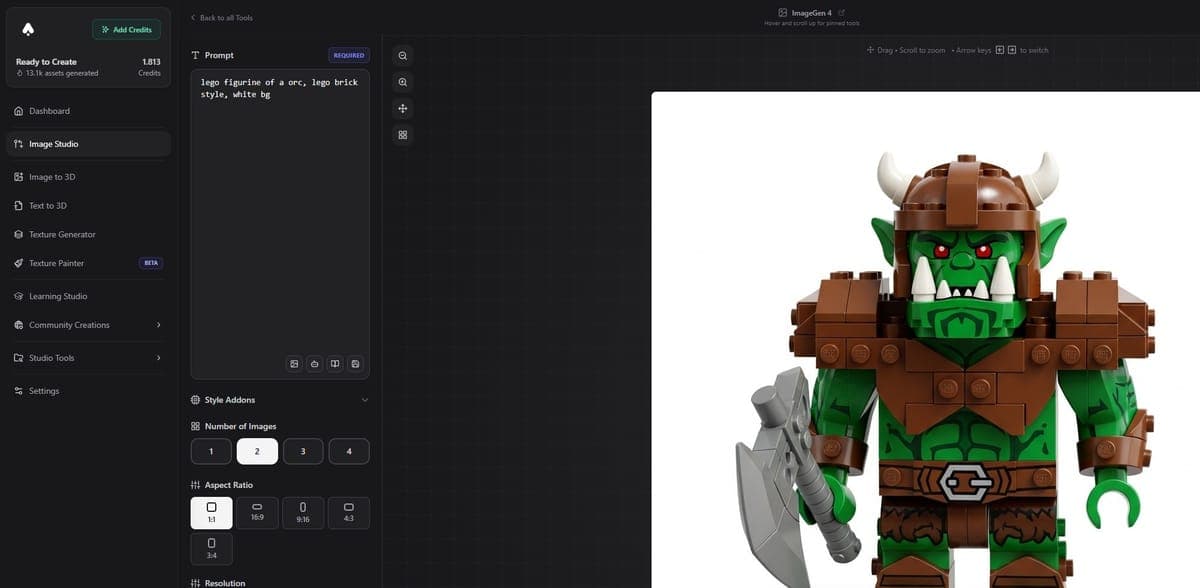 Generated LEGO orc figurine