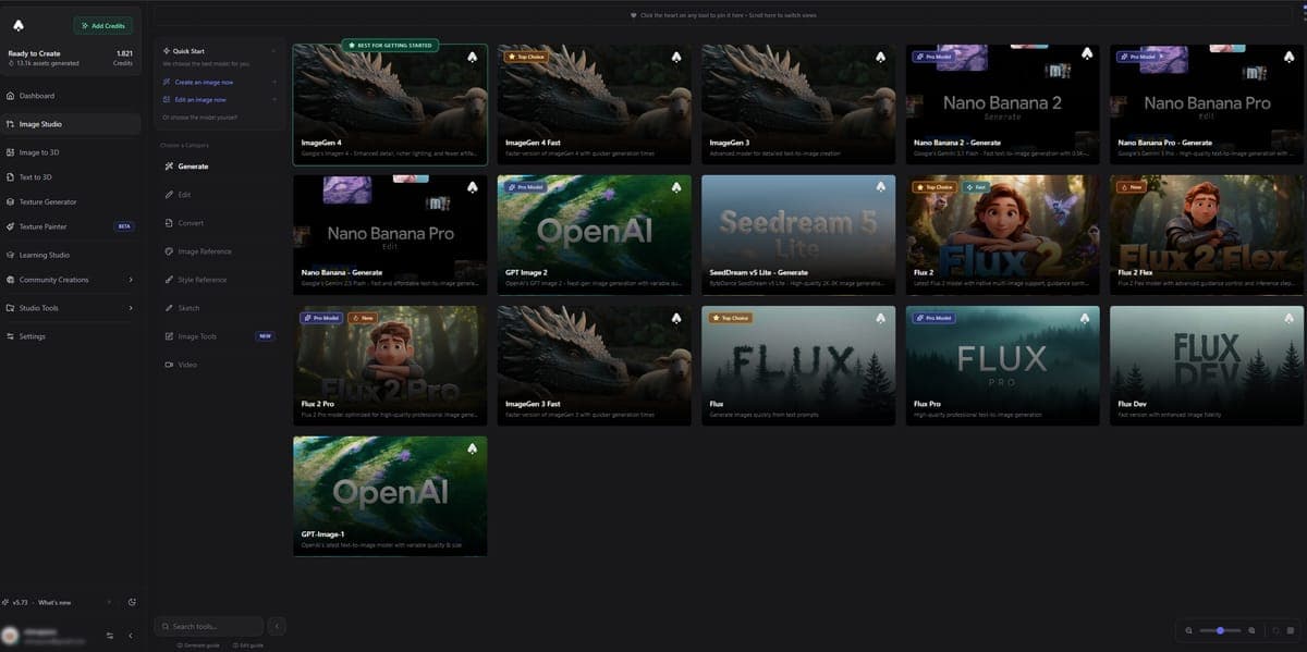 Image Studio interface overview