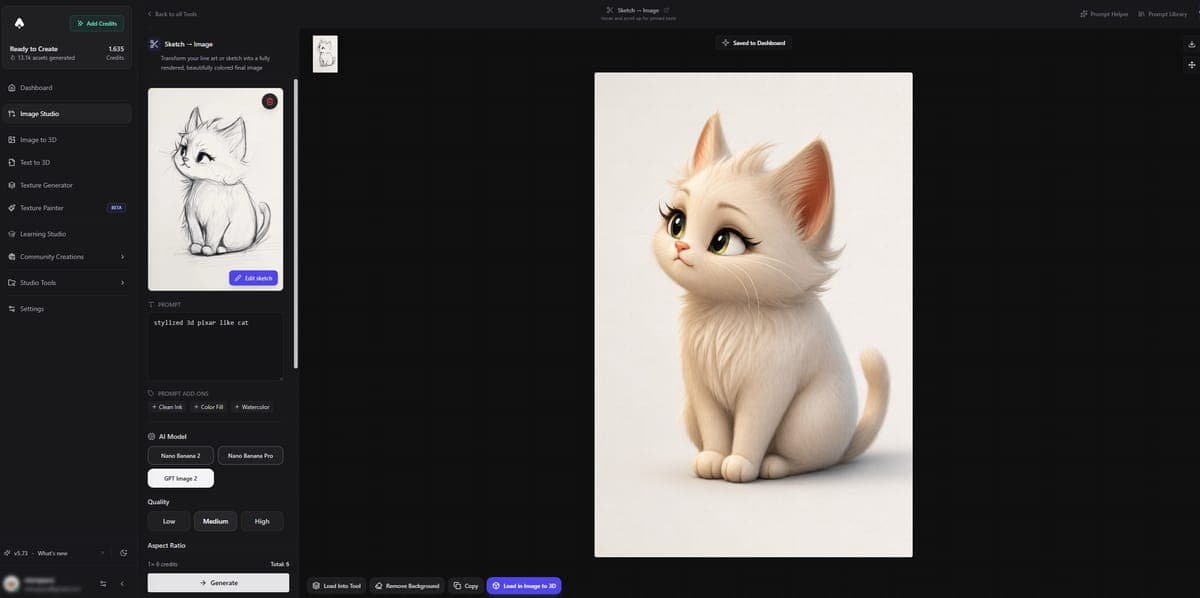 Sketch to Image tool interface