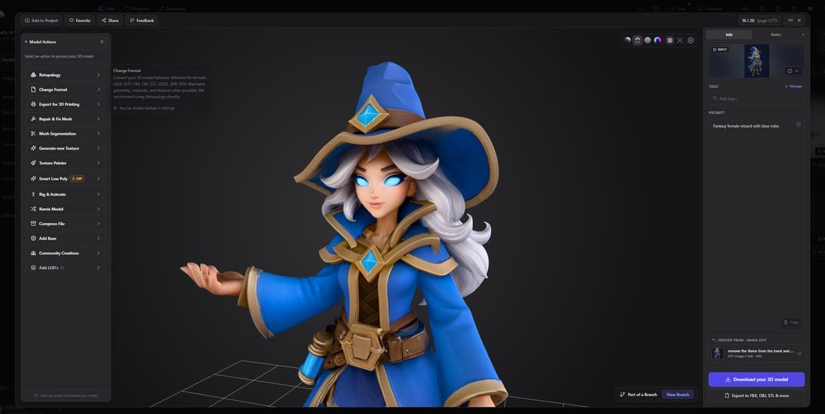 Model before remeshing in Blender