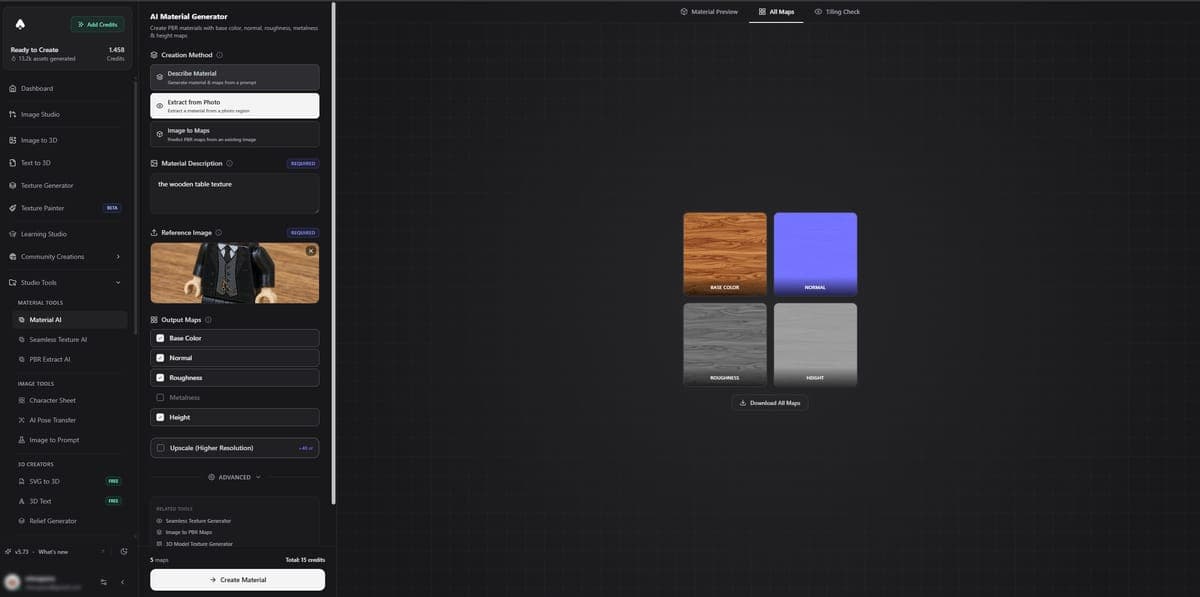 Extracting a material from a photo