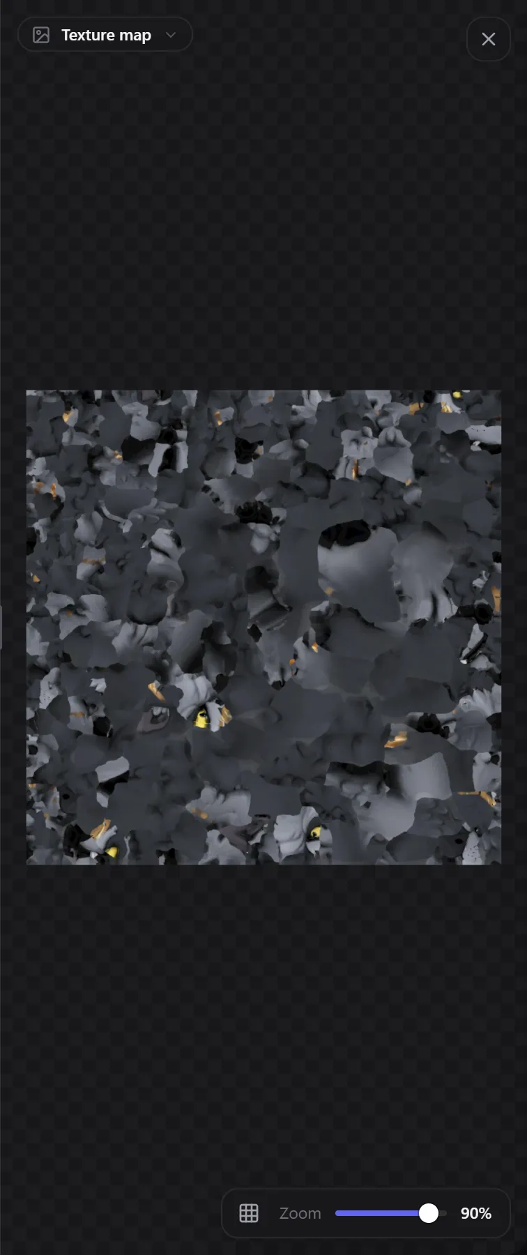The unfolded texture map of the wolf