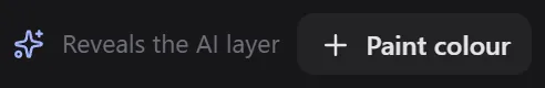 The options bar note Reveals the AI layer next to a Paint colour button