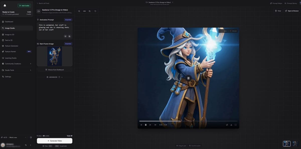 Video generation result
