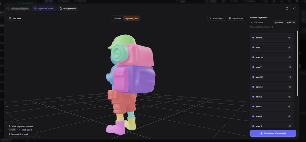 Color-coded segmentation result