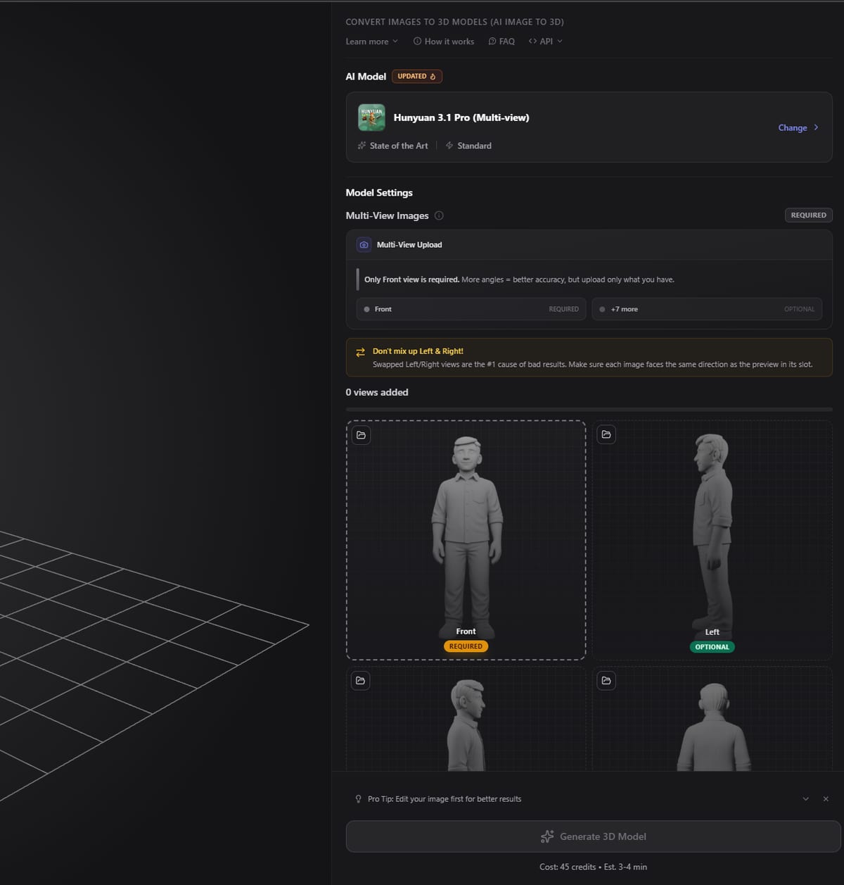 Multi-image upload interface with view assignment