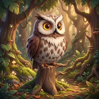Owl character reference image generated in 3D AI Studio Image Studio