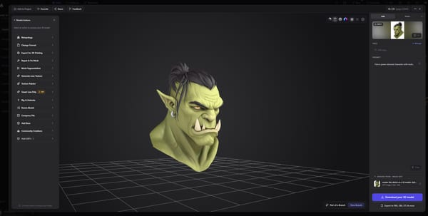 3D model generated from rendered orc sketch using Image to 3D