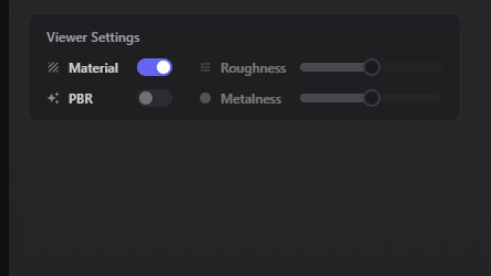 Material and PBR controls inside the 3D viewer