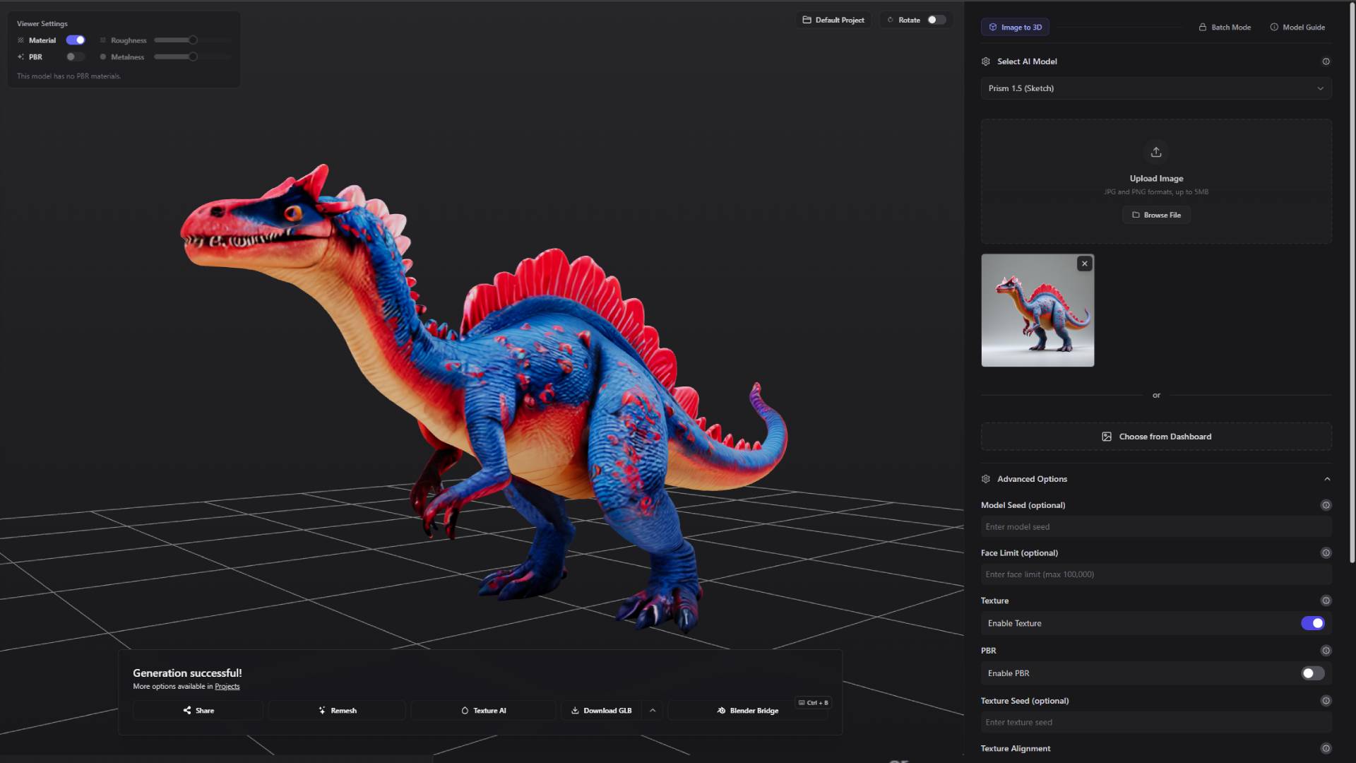 Image to 3D transformation showcase - converting 2D images to 3D models