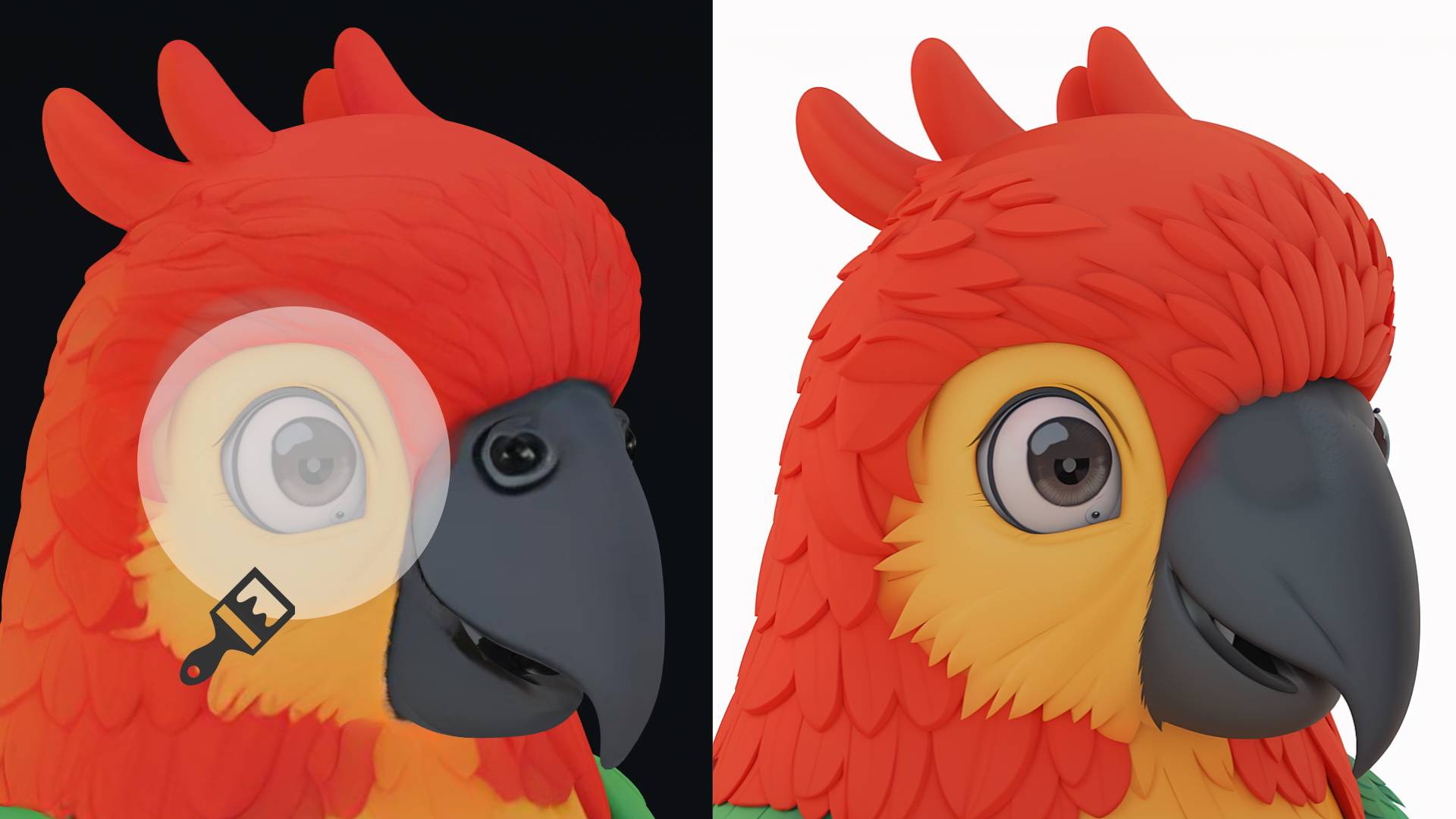 Texture Painter interface - direct 3D model painting with AI assistance
